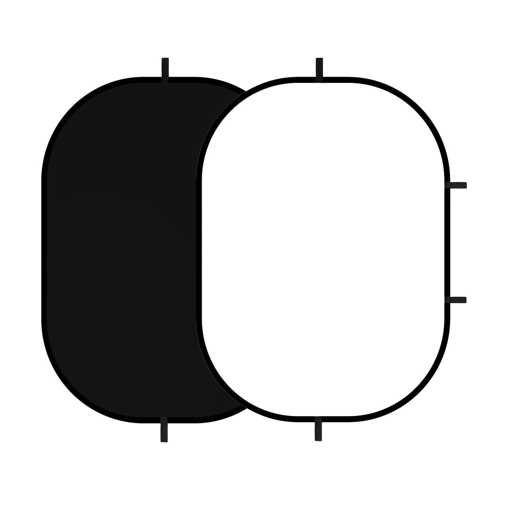 YUOCU5x6.6ft/1.5×2m Chromakey Backdrop, 2-in-1 Black Screen and White Screen, Collapsible Reversible Pop Up Background for Photography Studio, Live Streaming, Video Shooting (Black/White)