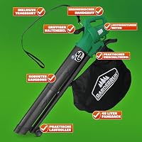 GARDEBRUK® Elektro Laubsauger 3 in 1 3000W Schultergurt 270km/h Rollen 45L Fangsack Laubbläser Häcksler Gartensauger Grün – Ansicht 7