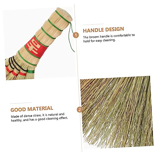 Baluue Stubenbesen Hausbesen Terassenbesen Cleansing Brush Strohbesen Kurzgriffbesen Schneebesen Mit Kleiner Hand Dekorativer Besen Asiatischer Besen Retro-Besen Haushaltsbesen Autobürste Sorghumgras – Bild 4