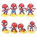 wopin 8 Pezzi di Topper per Torta con Figure di Spiderman, Set di Action Figure, Ornamenti di Supereroi, Figure di Cartoni Animati, Decorazioni per Feste, Decorazioni per Torte per Feste