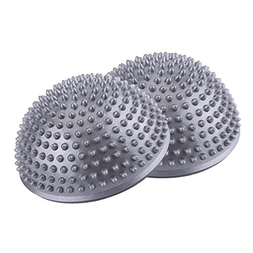 VGEBY1 Medias Bolas de Yoga, Bola de Ejercicio de Yoga Inflable de PVC Disco de Equilibrio de Yoga para Ejercicios de Gimnasio en casa(Plata)