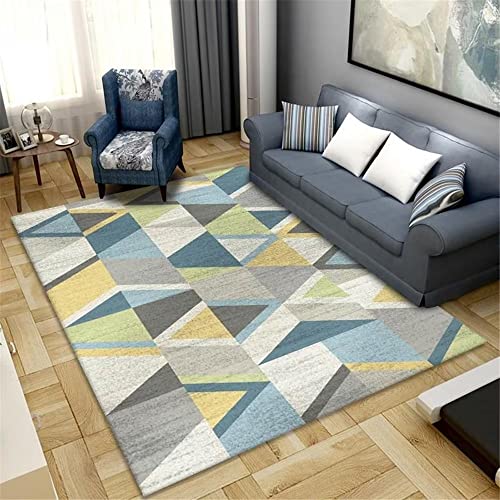 Tapis de sol bleu 80x120 anti-poussière pour salle à manger et salon