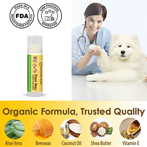 [8 Oz] Natureland Organic Paw Wax For Dogs And Cats, Jumbo Pack, Natural Outdoor Protection To Heal, Repair, And Protect Dry, Chapped, Or Rough Pads, Helps Protects Paws On Snow, Sand, Or Dirt #TOP2