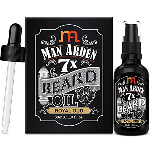 Image of Man Arden 7X Beard Oil (Royal Oud), 7 Premium Oils For Beard Growth & Nourishment - 30ml