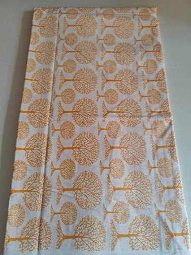 Image of Floral Printed Cotton Fabric Cloth Hand Block Print Fabric Women Material Running Jaipuri Hand Block Printed Women Dress Material Kurtis Natural 44 inch Inches Width 2.5 Meter (Pattern 15)