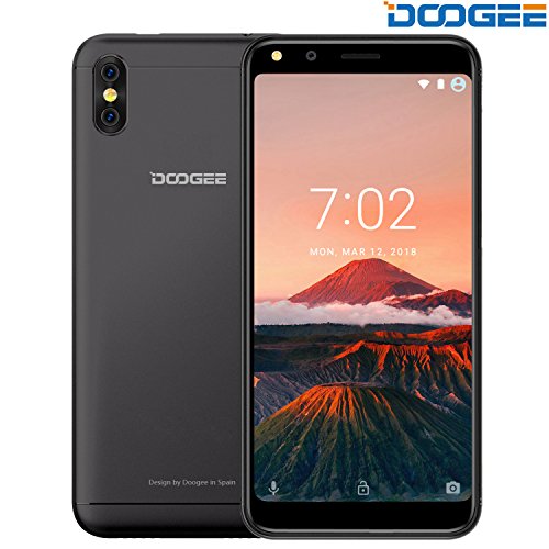 Unlocked Cell Phones, DOOGEE X53 Android 7.0 Dual SIM Smartphones - 5.3’’ 18:9 Ratio Full Vision Display - 1GB RAM + 16GB ROM - Dual 5MP Camera - 3G Dual SIM Unlocked Phones - Black