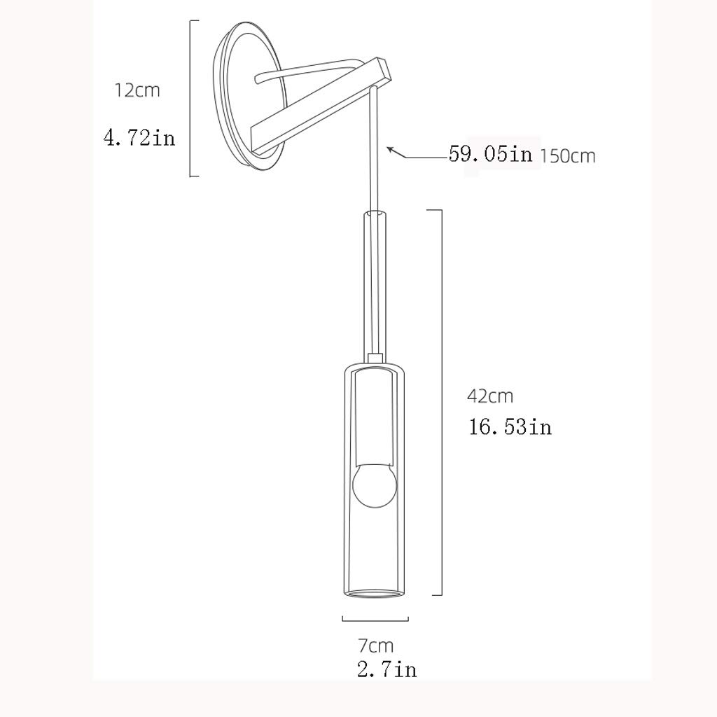 Lámpara de Pared Luz colgante colgante moderna Luz colgante ajustable con material de iluminación colgante de sombra de cristal for la barra de comedor de la isla de la cocina Montaje en Pared ( Size