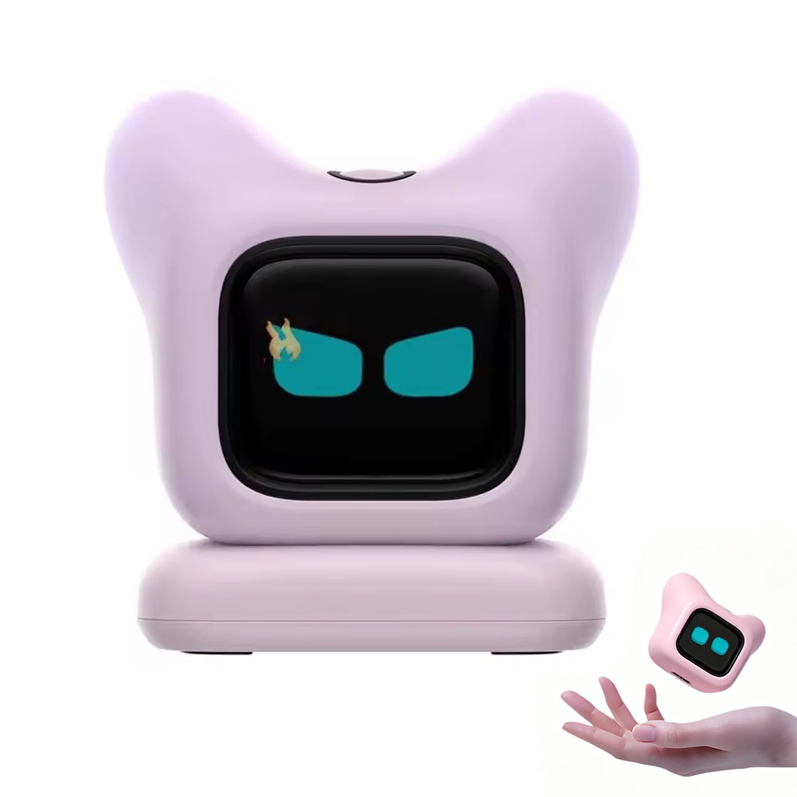 AI Desktop Robot Companion Powered, Smart Voice Chat Electronic Pet with Dynamic Emotions, Creative Intelligent Interactive Tech Gadget for Home & Office Desk, Cute Tech Gift(Pink)