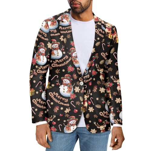 Binienty Novelty Men's Casual Suit Blazer Jackets Lightweight Sports Coats One Button3