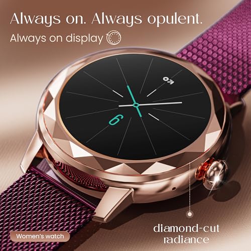 Image of GOBOULT Alora Smart Watch 1.19'' AMOLED Display, BT Calling, Rotating Bezel, 150+Watchfaces, 800 Nits Brightness, AI Voice Assistant, SpO2 Monitoring, 120+ Sports Mode (Red Wine)