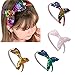 Produktbild Pailletten Meerjungfrau Schwanz Haarbänder, DEHUB 4PCS Shiny Cute Pailletten Stirnband, verschiedene Farben Haarschmuck für Mädchen für das tägliche Leben, Party. (Golden, Rot, Grün, Weiß)