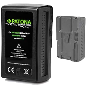 PATONA Premium V-Mount – Ersatz für Akku Sony BP-190WS (13200mAh) – BP-GL65 BP-GL65A BP-GL95 BP-GL95A BP-190S BP-C190S zu z. B. HDW-800P PDW-850 DSR-250P DSR-600P DSR-650P usw.