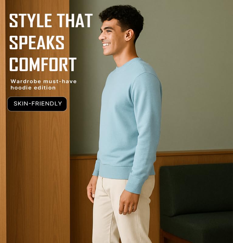Image of Sleepynuts Men's Full Sleeve Round Neck Fleece Sweatshirt