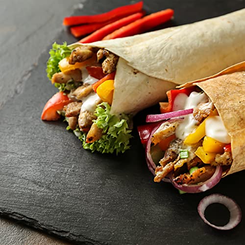 Foto von Relaxdays Schieferplatte im 6er Set, große Servierplatten aus Schiefer, zum Servieren & Beschriften, 30x20 cm, anthrazit