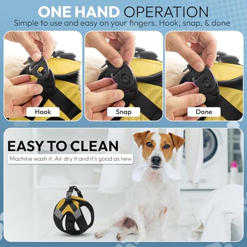 Image of Gooby Soft Mesh X Step in Dog Harness - Yellow, Small