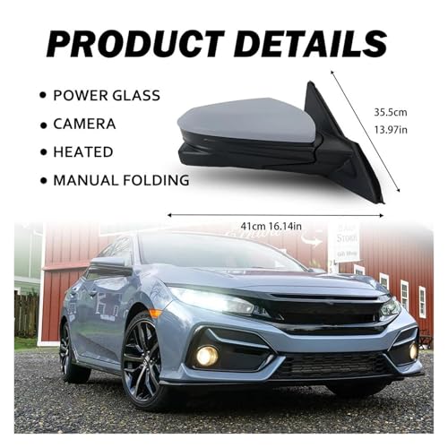 Rétroviseur électrique Civic chauffant avec caméra d'angle mort pour version US - 6