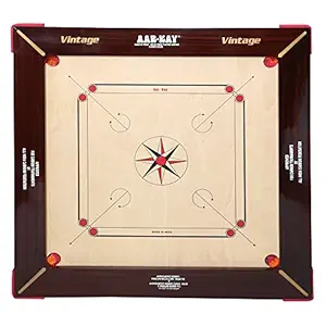 KD AAR-Kay Jumbo 32mm Vintage Plywood Beige Carrom Board, Approved by Carrom Federation of India & International Carrom Federation,for 12 years and up