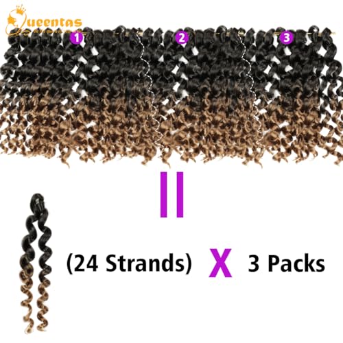 QUEENTAS 3Packs Crochet Hair for Women Extensions 8 inch Gogo Jamaican Crochet Hair Ombre Braiding Hair 36 Roots (8inch,#1B/27) - Image 4