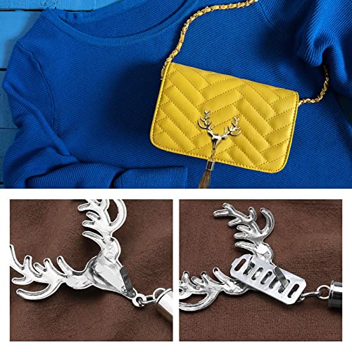 eMagTech 3pcs Purse Pendant Handbag Buckle Tassel Charm Deer Head Bag Buckles Decorative Purse Clutch Bag Buckle Tassel Pendant DIY Bag Making Accessories 3 Colors - Image 4
