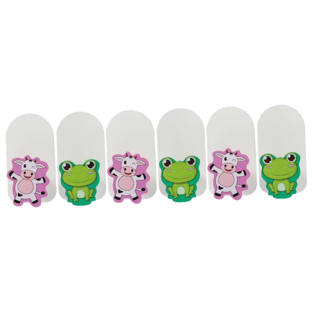 VASDEV 4 Ganchos Adhesivos de Madera para Animales, Ganchos Decorativos, Rana, niño Bonito (Colores Surtidos x 3 Piezas, 6,7 x 3,7 x 3,8 cm x 3 Piezas)