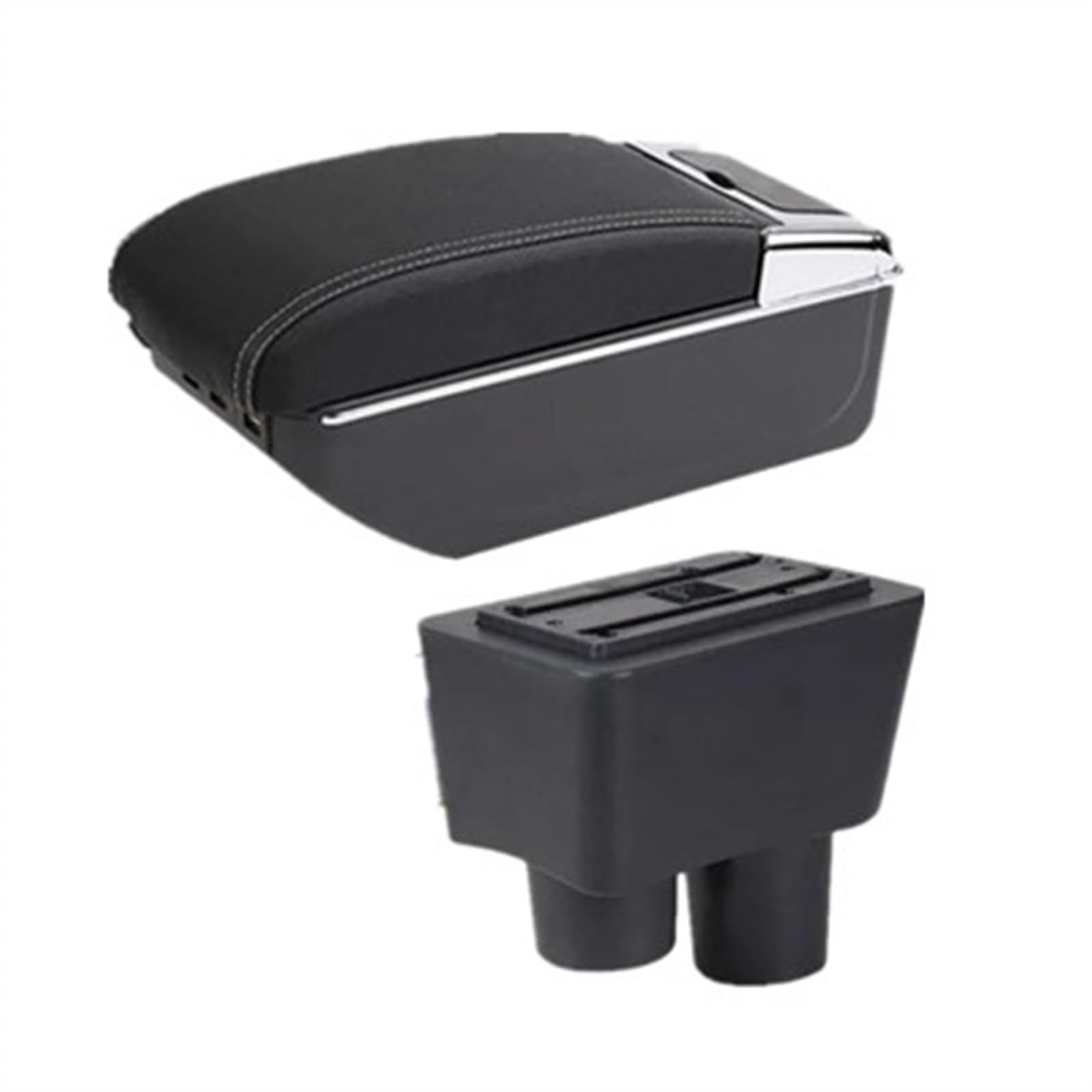 NOHEEU Car Interior Accessories Center Console Storage Box Multifunctional Armrest For Almera For Versa(C white line)