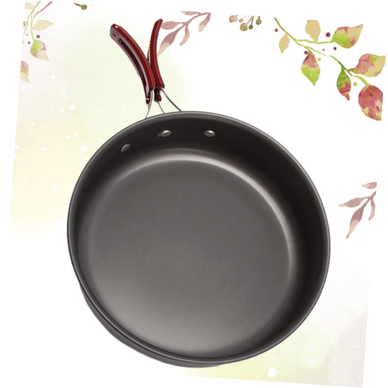 FELTECHELECTR Outdoor Frying Pan Portable Cooking Ware for Camping and Picnics Non Stick Skillet with Handle for Family Cooking Black