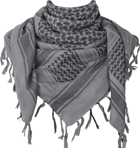 Generic AL KHAANI Military Shemagh Tactical Desert Scarf(43X43) 100% Cotton Keffiyeh Scarf Wrap for Men And Women. (BLACK)