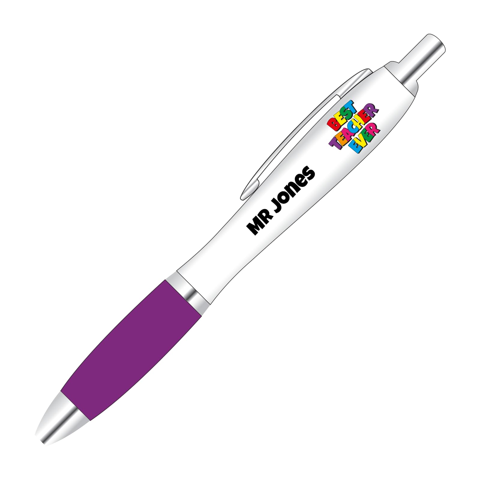 You Personalise Personalised Best Teacher Ever Pen, Choice of 10 Colour Grips, Optional Gift Box