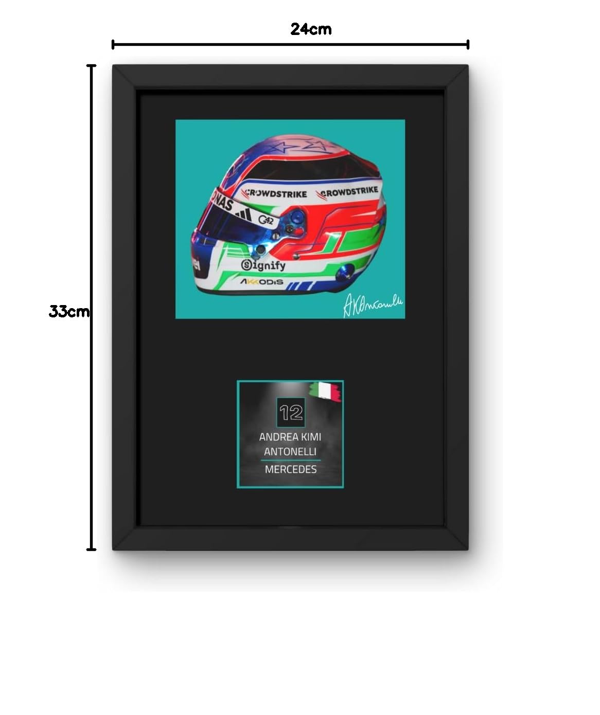 Lap Legends Kimi Antonelli 2025 - Espositore incorniciato con firma digitale riprodotta (grassetto)