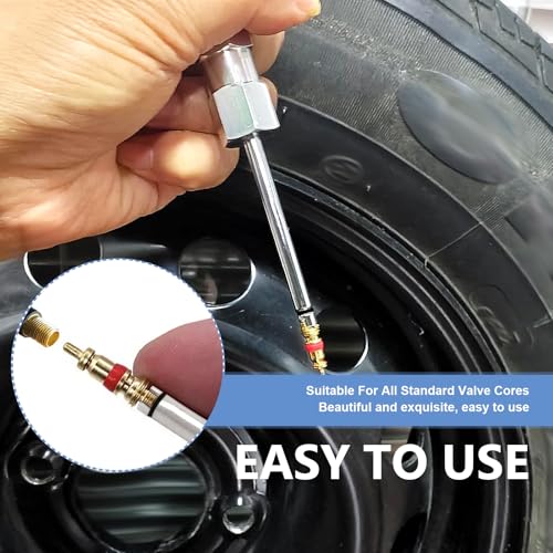 Image of Car Valve Stem Removal Tool, Valve Stem Pulling Tool, Tire Repair Valve Wrench, Universal For Car, Motorcycle And Bicycle Accessories (Silver)