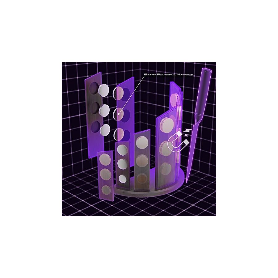 DALSTRONG Knife Block Set - 6-Piece - Magnetic Knife Stand - Phantom Series - Japanese High-Carbon AUS8 Steel - Knife Kitchen Set - Pakkawood Handle