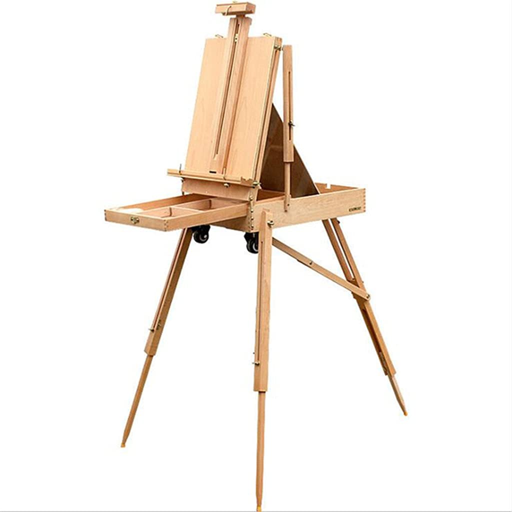 Chevalet de Croquis Portable pour Artistes peintureboîte de Peinture à l'huilechevalet en Bois Sortir pour Esquisser avec poulie à Pousser