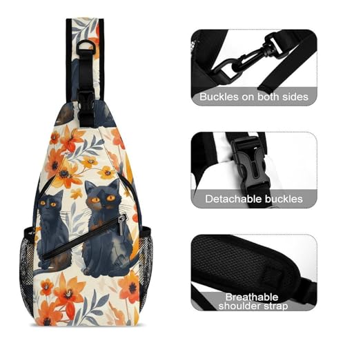 Cute Cats Large Capacity Sling Bag Cross Chest Bag Travel Hiking Crossbody Bag Daypack for Women Men3