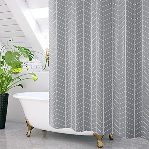 GRICOL Duschvorhang Wasserdicht 180 x 200 cm Badvorhang aus Polyester Stoff Waschbar Bad Vorhang Cover