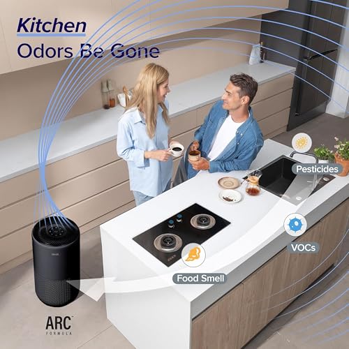 Image of LEVOIT Air Purifiers for Home Large Room Up to 1733 Ft With HEPA Sleep Mode, AHAM VERIFIDE, Auto Mode, Air Quality Monitor, Smart WiFi, 3-in-1 Filter For Pet Allergy, Smoke, Dust, Core 400S-P, Black