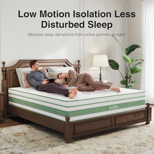 Image of Novilla Queen Size Mattress 14 Inch, Hybrid Mattress in a Box|Gel Memory Foam & Individual Pocket Springs, Medium Firm, Motion Isolation, Cool Sleep & Pressure Relief, CertiPUR-US