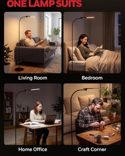 Honeywell LED Floor Lamp, CRI97 Full Spectrum, Dimmable Reading Lamp 77" - image 4
