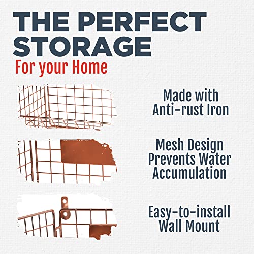 Culinary Couture 3-Tier Wire Hanging Basket For Organizing, Heavy-Duty Hanging Wall Baskets For Storage With Adjustable Chalkboards & S-Hooks, Minimalist Hanging Fruit Basket For Kitchen, Rose Gold #TOP3