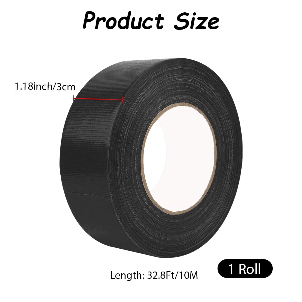 CREATCABIN Floor Marking Tapes Vinyl Floor Tape Black Marking Tape Non-Abrasive Splicing Tape Safety Marking for Social Distancing Gyms Athletics School Equipment Restaurants 1.2Inch x 32.8Ft - Image 2
