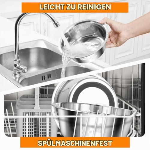 PETTOM 2 Stück Edelstahl Hundenapf (1560 ML), M - 21 cm, Silber