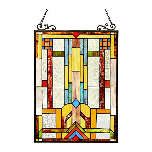 RADIANCE goods Tiffany-Glass Window Panel 17.5x25
