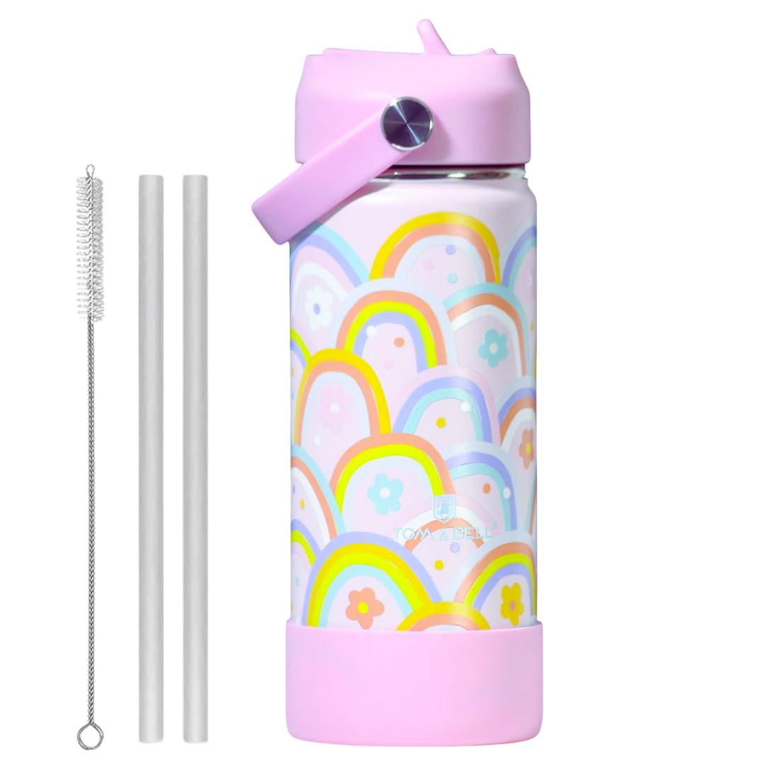 TOM & BELL Insulated Water Bottle for Kids 500ml,Double Wall Water Bottle for School, Sipper Bottle,Hot and Cold, Premium 304 Stainless Steel (Light Blue, 500ml)-image-26