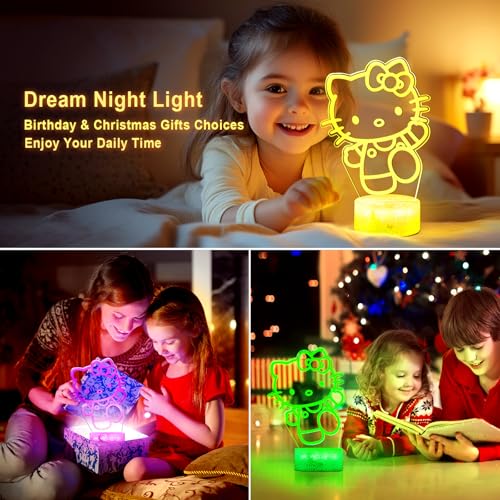 Image of KIEAL 16 Colors Cartoon Night Light, Anime Character Change Decor Lamp with Remote, Dim, Timer, Fans Kids Gifts for Christmas Birthday Boys Girls