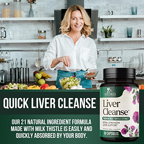 Liver Cleanse Detox & Repair Formula - Herbal Liver Support Supplement With Milk Thistle With Silymarin, Artichoke Extract, Dandelion, Beet, Chicory Root, & Turmeric For Liver Health - 60 Capsules #TOP5