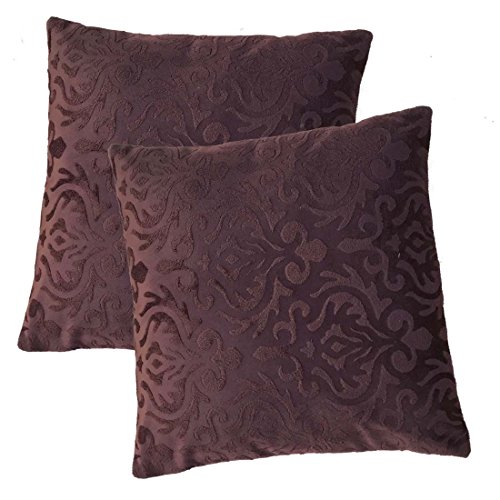 Image of Velvet Burnt Ambose Cushion Covers (Brown, 60x60cm /24x24 Inch)- Pack of 5