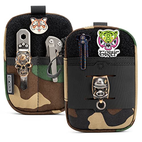 TACTICAL GEEK Block F Portable EDC Pouch, Compact Waist Bag, Molle Pocket Organizer, Multi-Purpose Wallet Crafted from Nylon for Versatile Gear & Card Storage-Camo