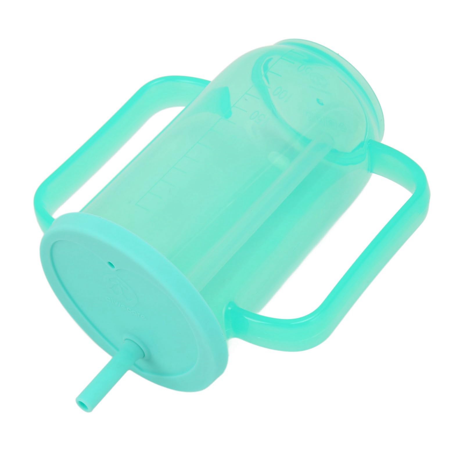 Socobeta Gobelet à Bec Adulte 350ML avec Paille, avec Deux Poignées pour Patients Handicapés ou Personnes âgées, Gobelet D'aide à L'alimentation et à la Boisson de Convalescence