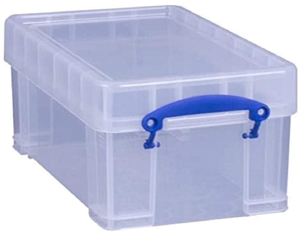 Really Useful Box - Caja de almacenaje (6 unidades, 5,0 L, ideal para oficina y hogar), transparente