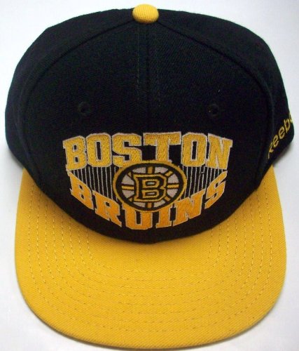 Reebok Boston Bruins Flat Bill Adjustable Snap Back Hat NH06Z