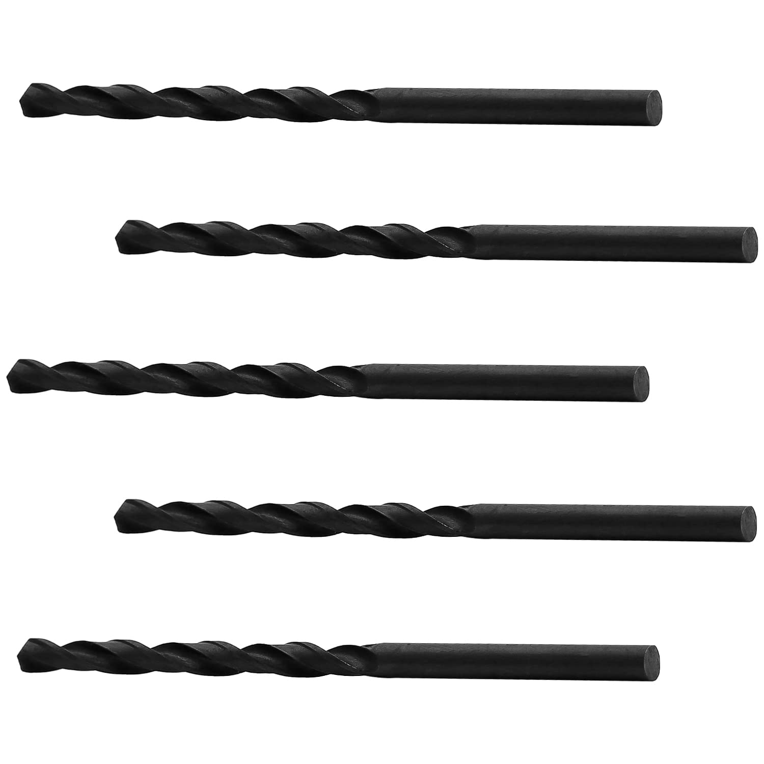 Auniwaig 10pcs Round Shank Drill Bit, 3.5mm High Speed Steel Twist Drill Bit HSS-9341, Black Nitride Coated Finish, for Aluminum Plate Copper Wood Stainless Steel